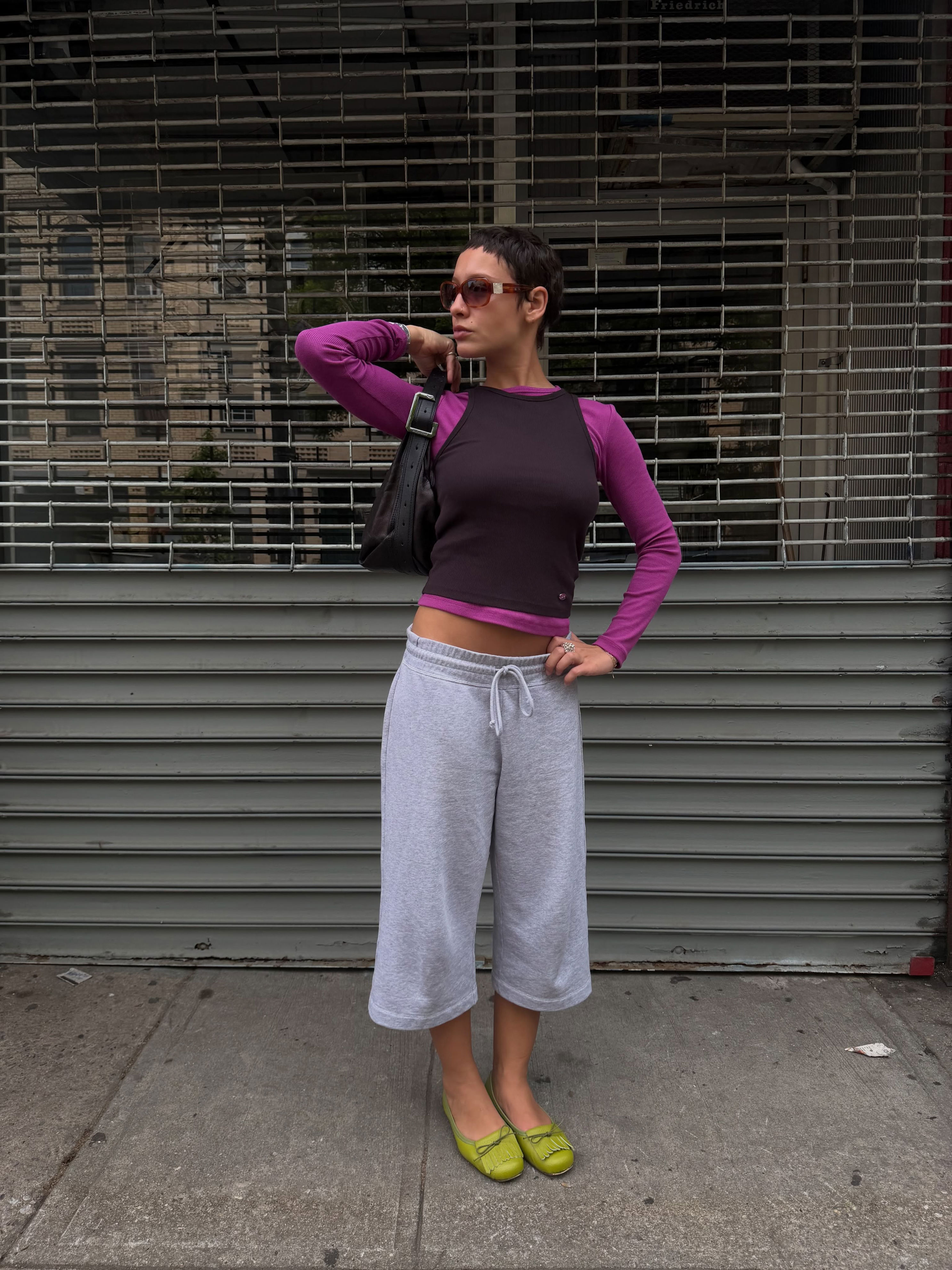 An image of a woman wearing best shoes to wear with capri sweats