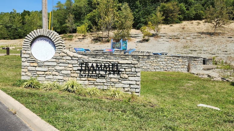 Interpretive signage at Trammel Fossil Park identify fossils.