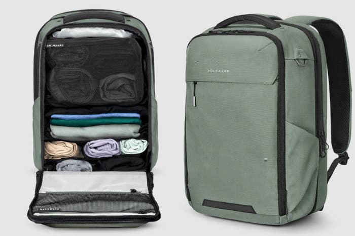 This compact travel backpack is like a tiny closet — but you'd never guess