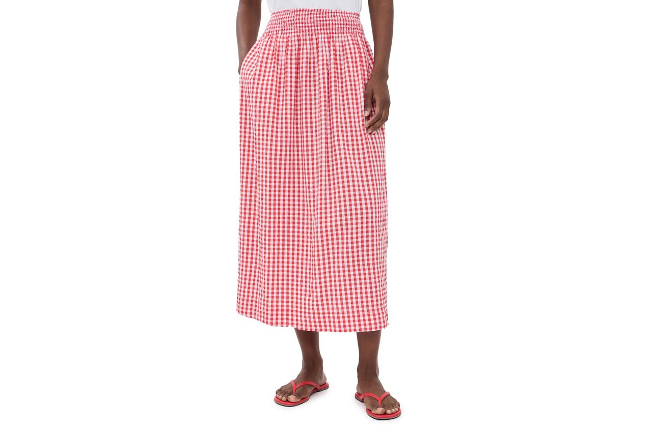 Amazon Splendid Women's Gigi Gingham Midi Skirt