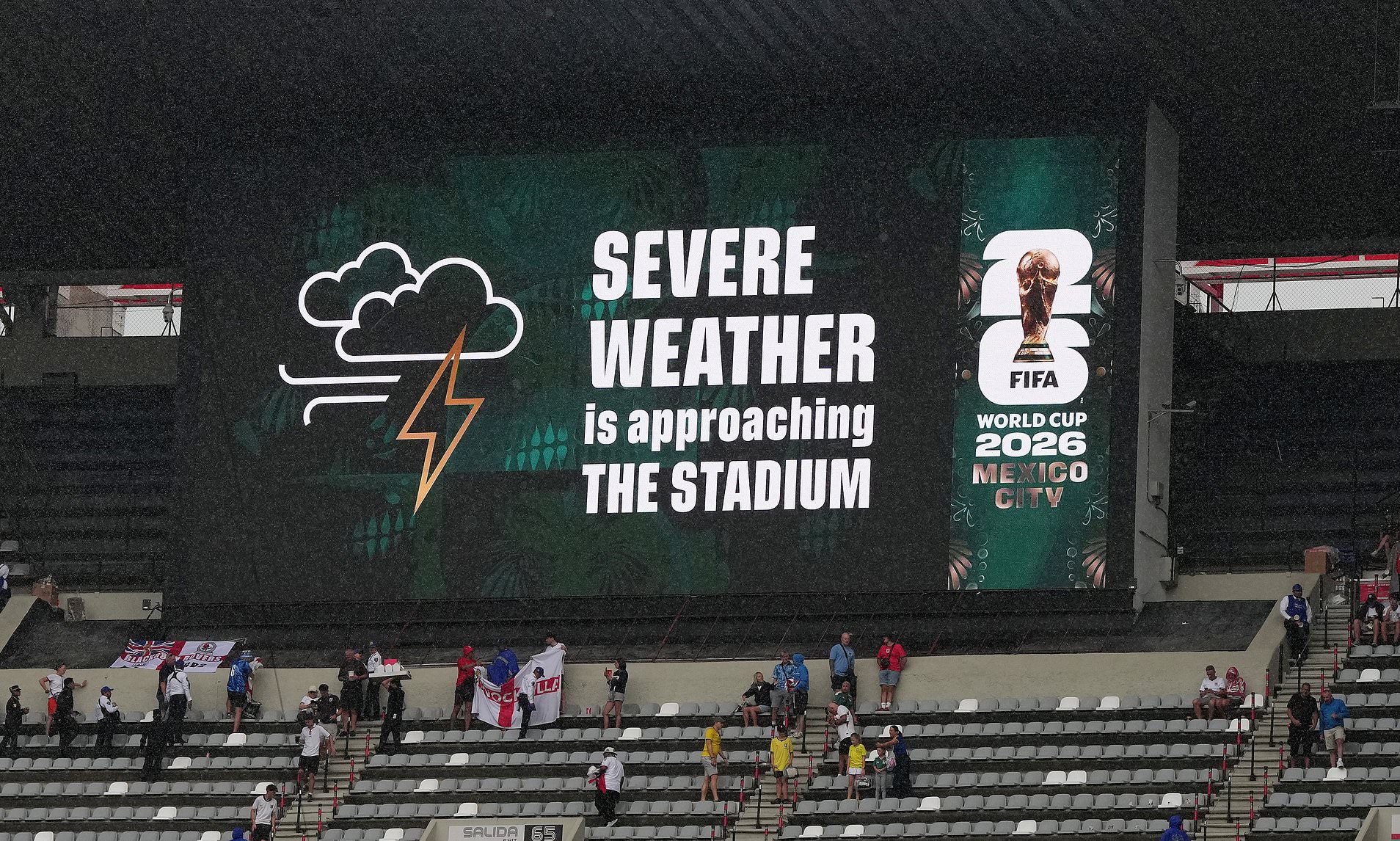 Kick-off in England's clash with Mexico is delayed by thunderstorms