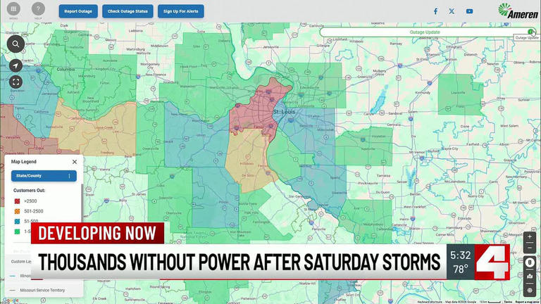 Thousands without power after storms