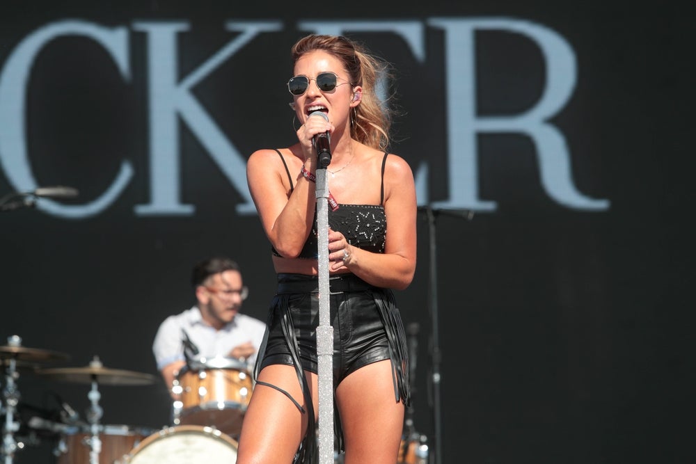 Jessie James Decker performs on the Mane Stage at Stagecoach Festival in Indio, Calif. on Saturday, April 27, 2019. Jessiejamesdecker 15