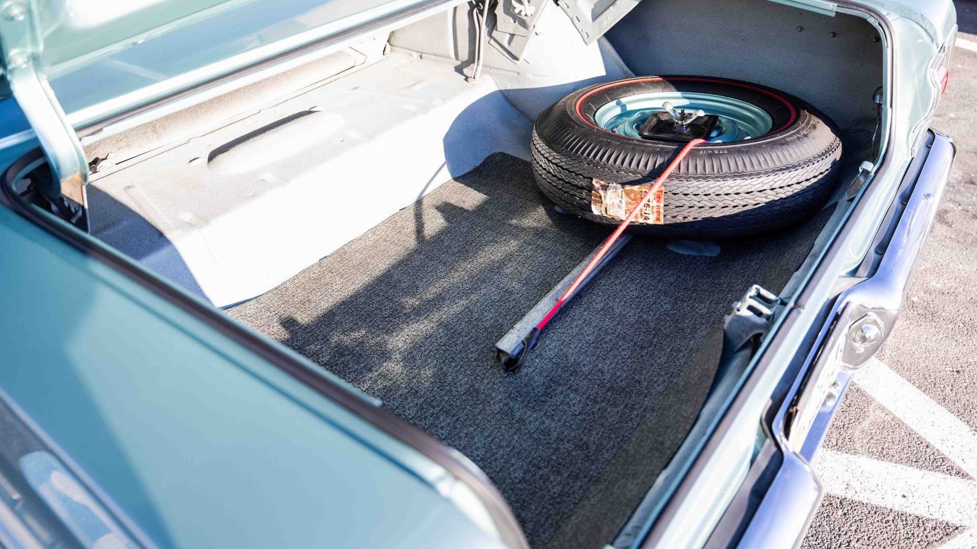 The trunk of a classic Chevrolet car