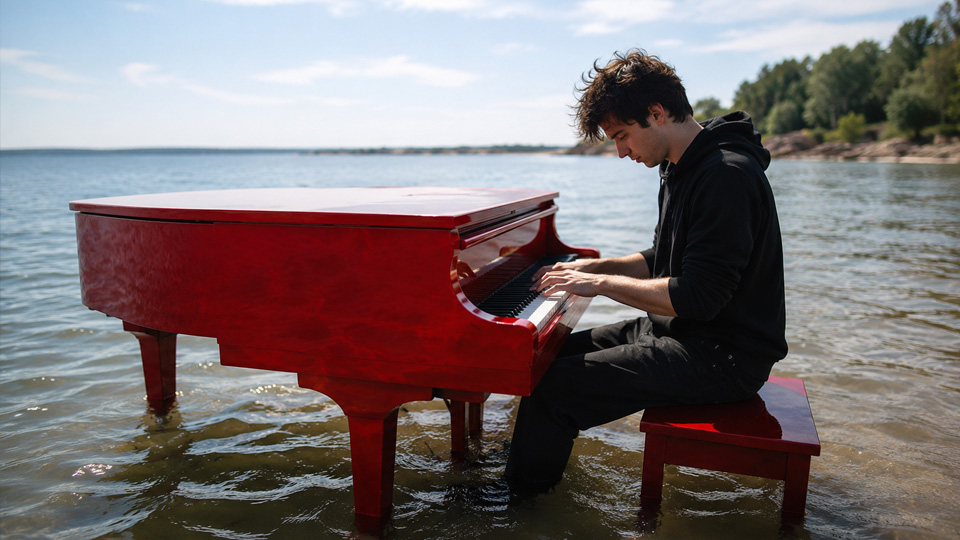 Der See wird zur Bühne für epische Klaviermusik