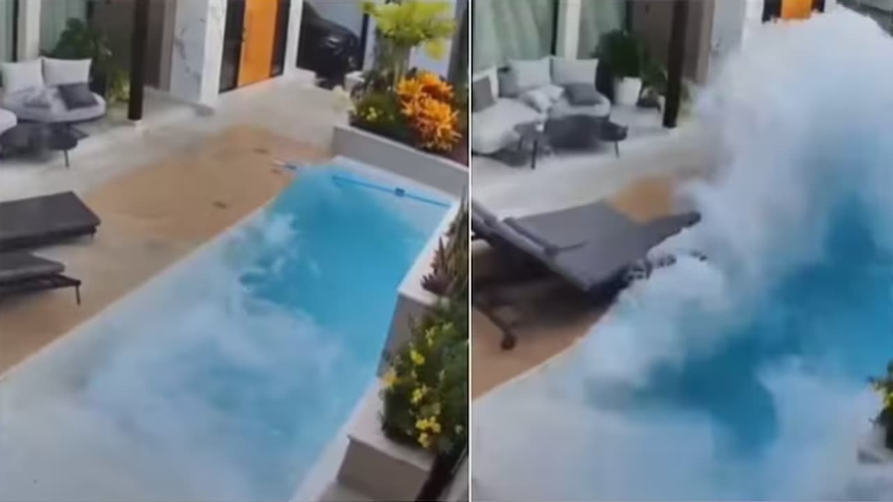 Venezuela earthquake: Terrifying video shows waves crashing out of ...