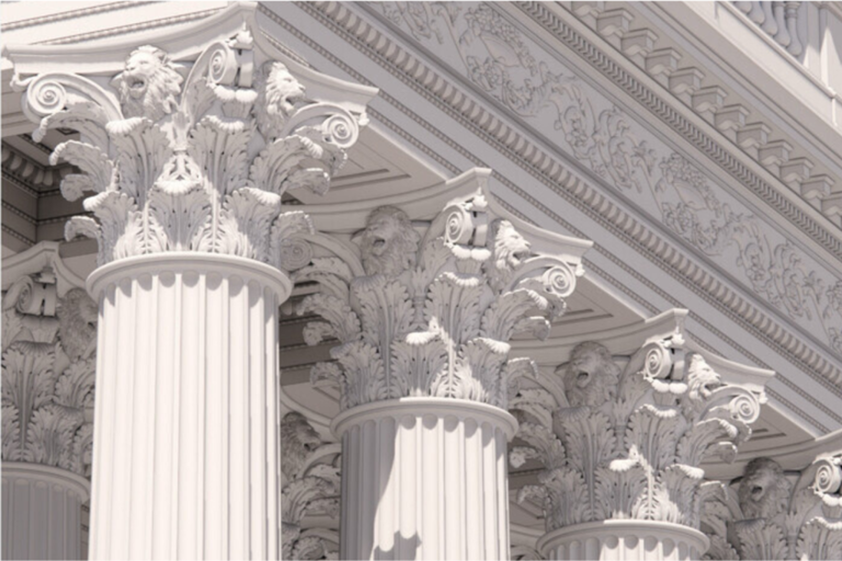 Trump posts photo of ornate columns as tarps cover White House portico