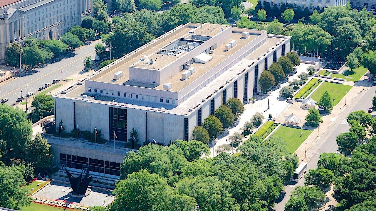 Smithsonian's National Museum of American History seen from the Washington Monument