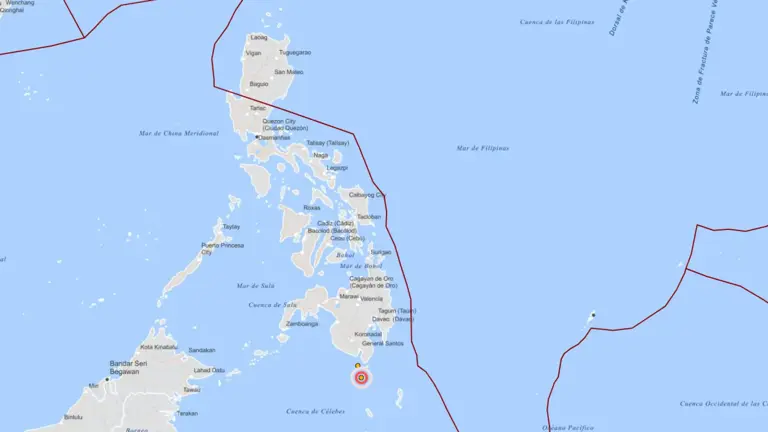 Un terremoto de magnitud 5,8 sacude el sur de la isla filipina de Mindanao