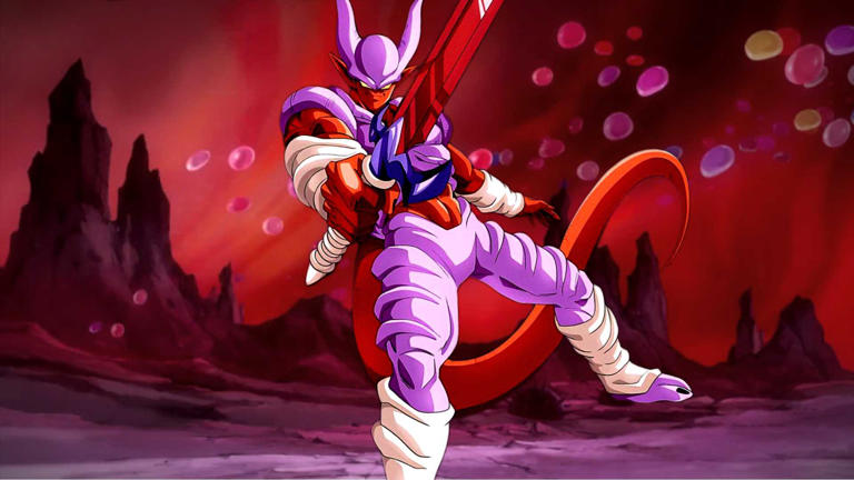 Dragon Ball Z's Super Janemba swings his sword around in Hell