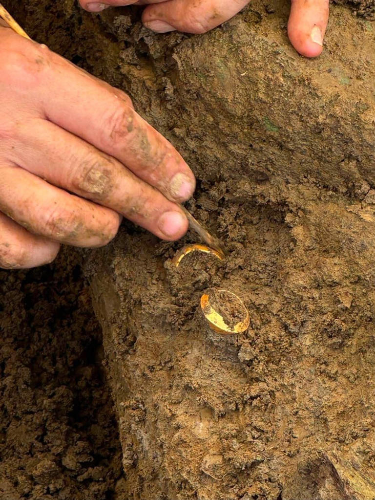 Ancient gold rings found during dig at Thailand archaeological site