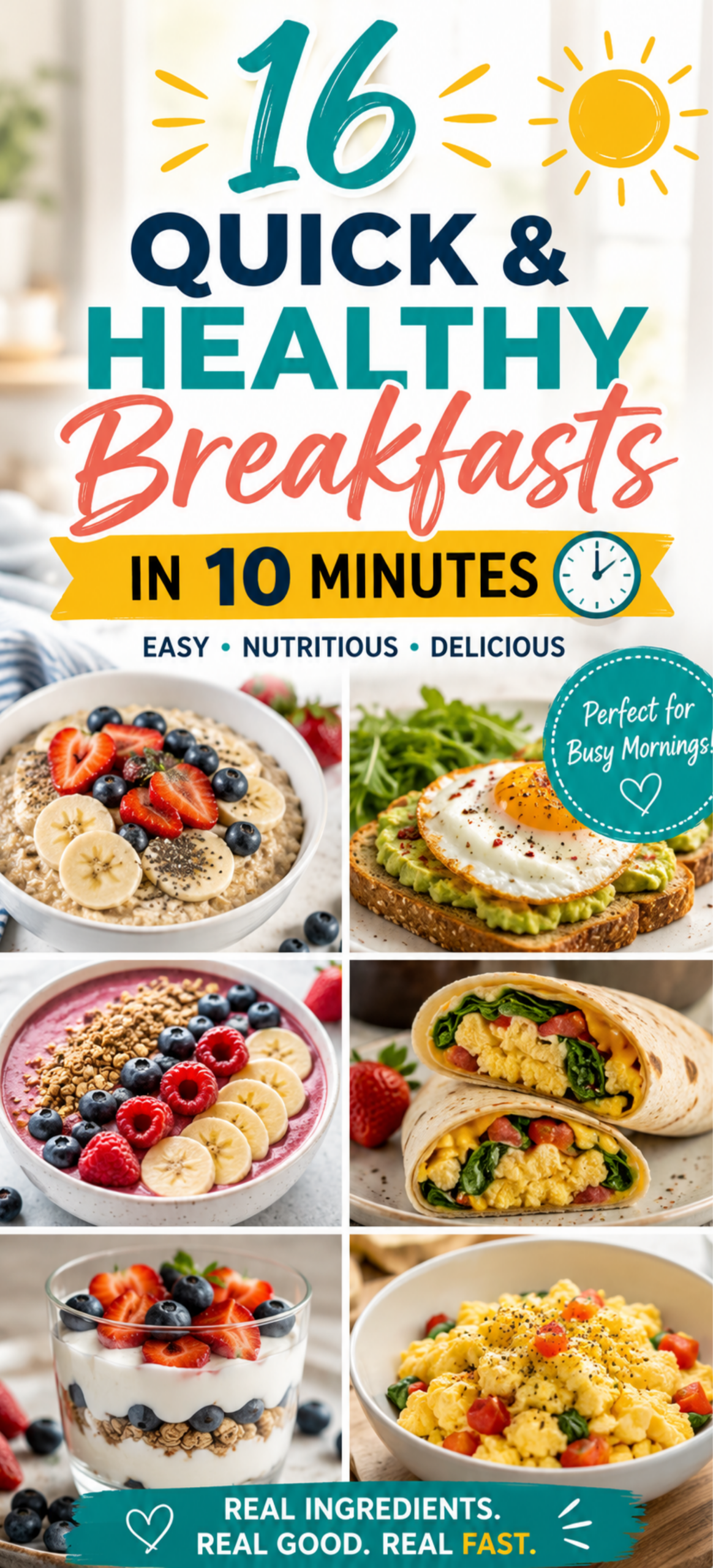 16 quick & healthy breakfasts in 10 minutes 🌞