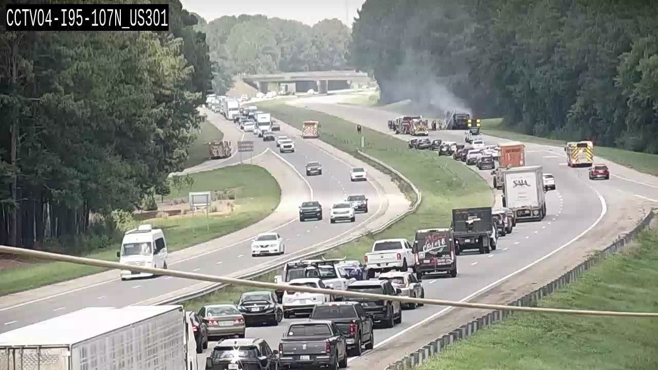 I-95 reopens after truck fire in Johnston County