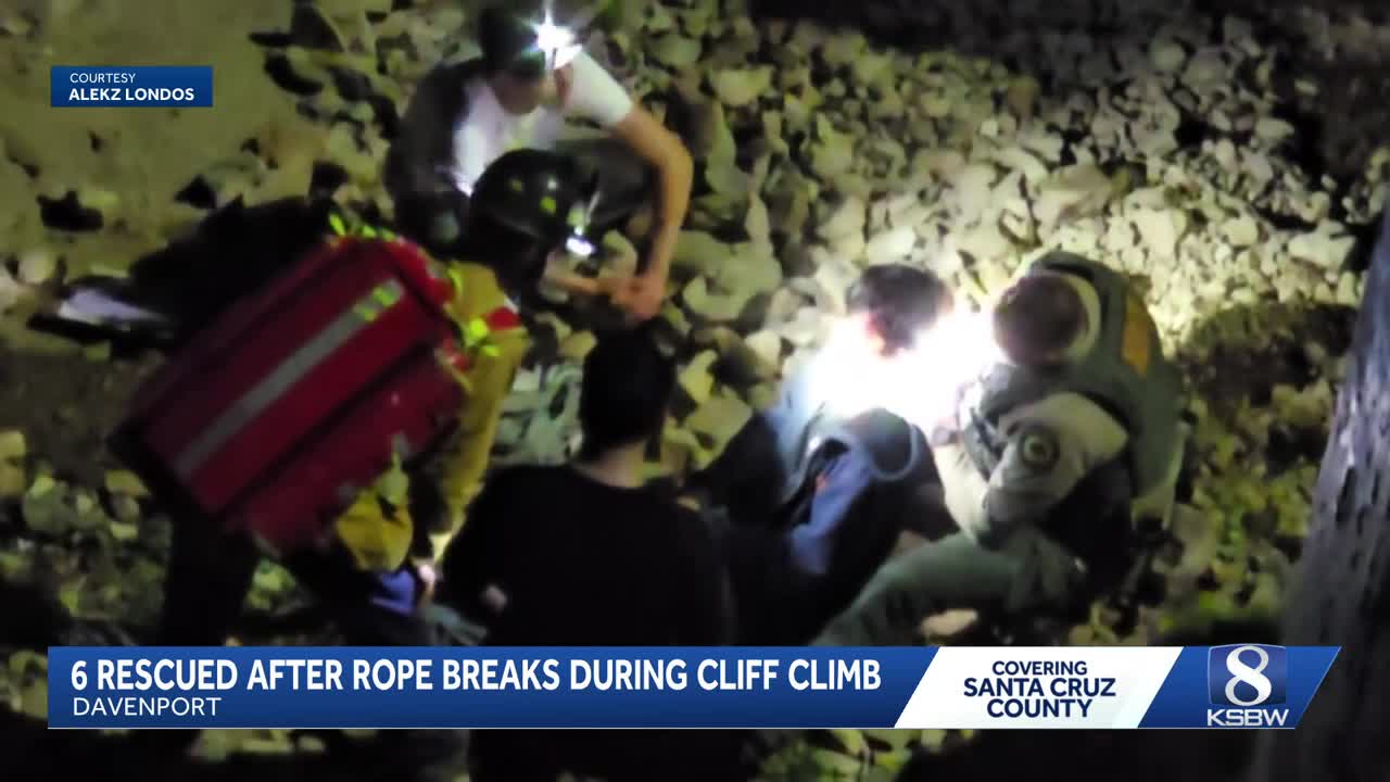 Six rescued at a Santa Cruz County beach after rope breaks during cliff ...