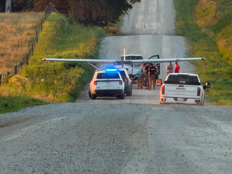 Small plane lands on rural Nebraska road after engine failure, no ...
