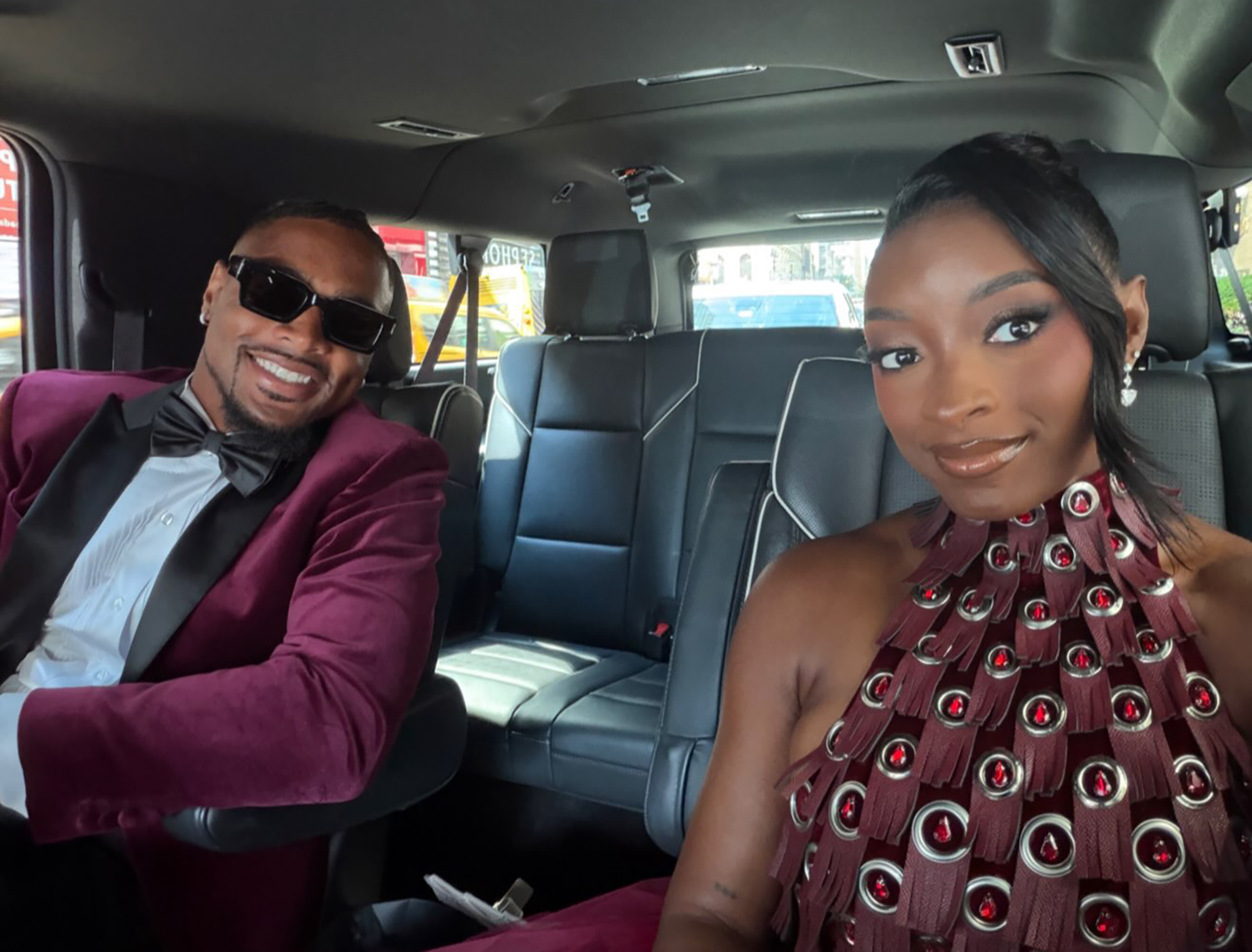 Simone Biles goes for drama at Taylor Swift and Travis Kelce’s wedding ...