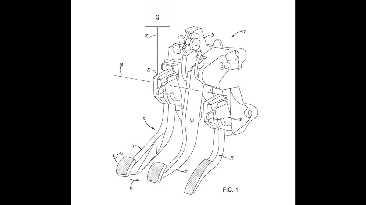 Chevrolet electronic clutch pedal patent drawing
