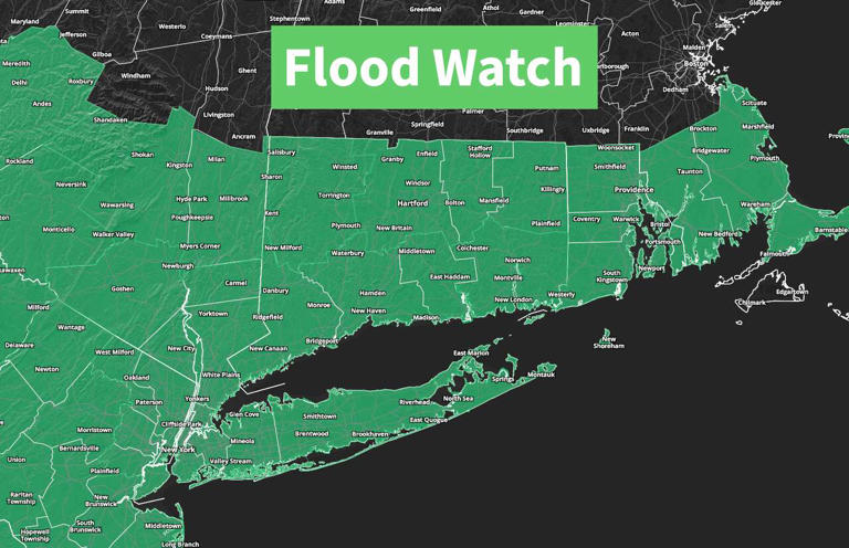 Tracking heavy rain in Connecticut as flood watch in effect