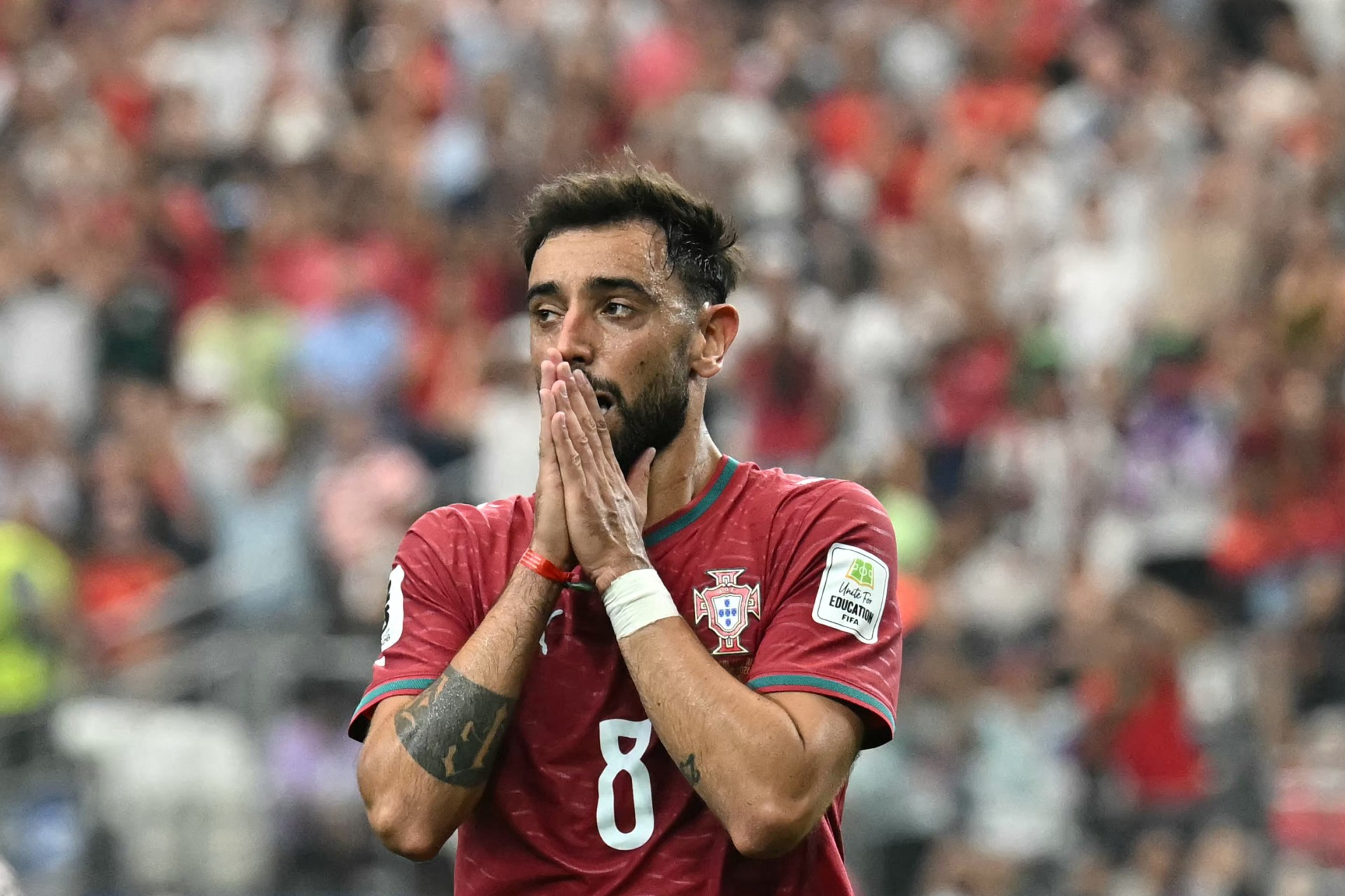 Bruno Fernandes’ Portugal were dumped out of the World Cup by Spain (Picture: Getty)
