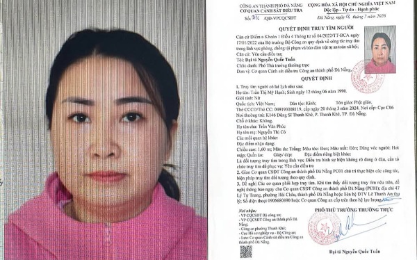 Đà Nẵng truy tìm người phụ nữ chiếm đoạt 26,3 tỉ đồng rồi bỏ trốn