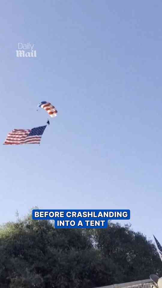 Skydiver crashes after flag snags tree during Fourth of July event