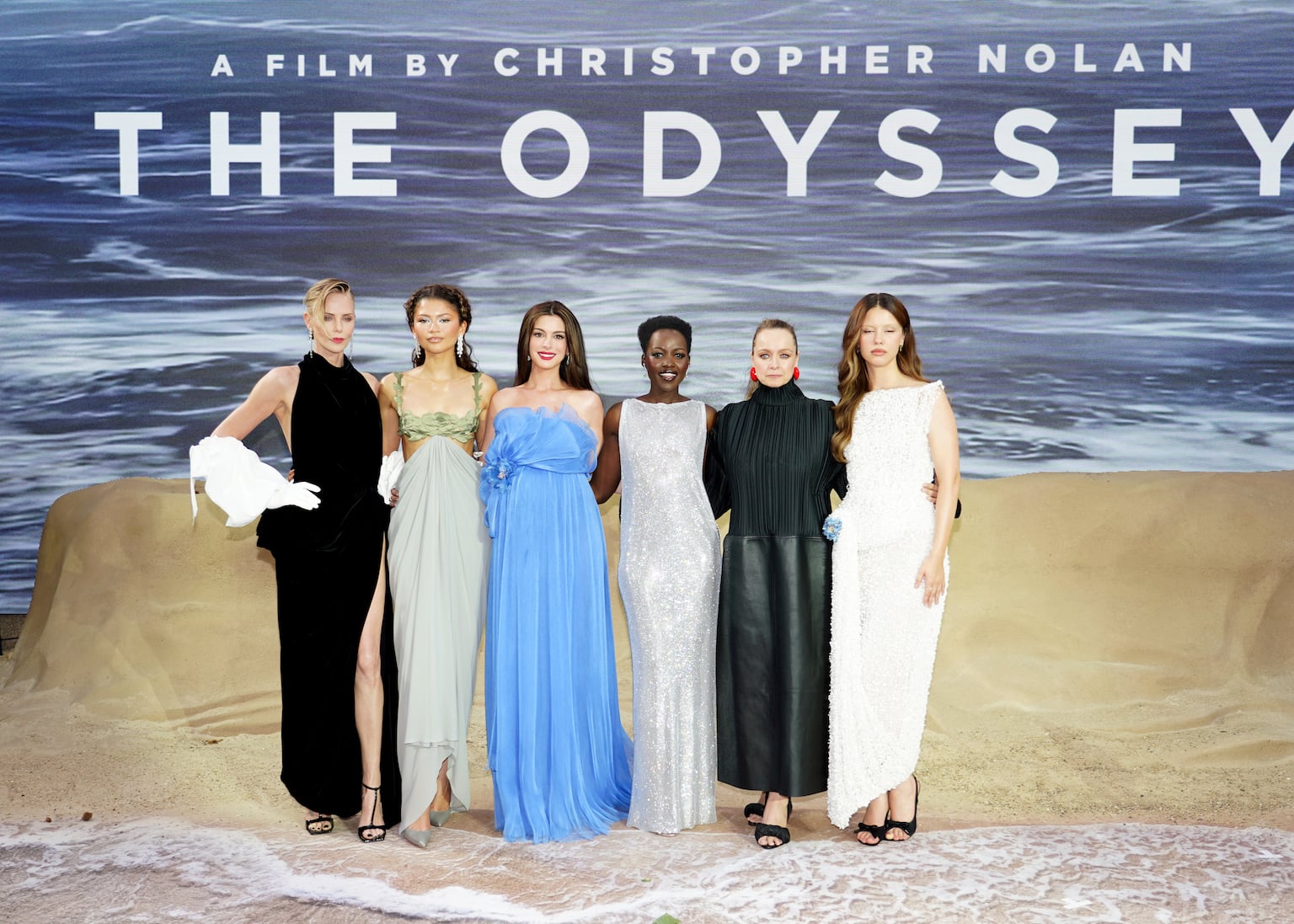Charlize Theron, Zendaya, Anne Hathaway, Lupita Nyong’o, Samantha Morton and Mia Goth at The Odyssey world premiere