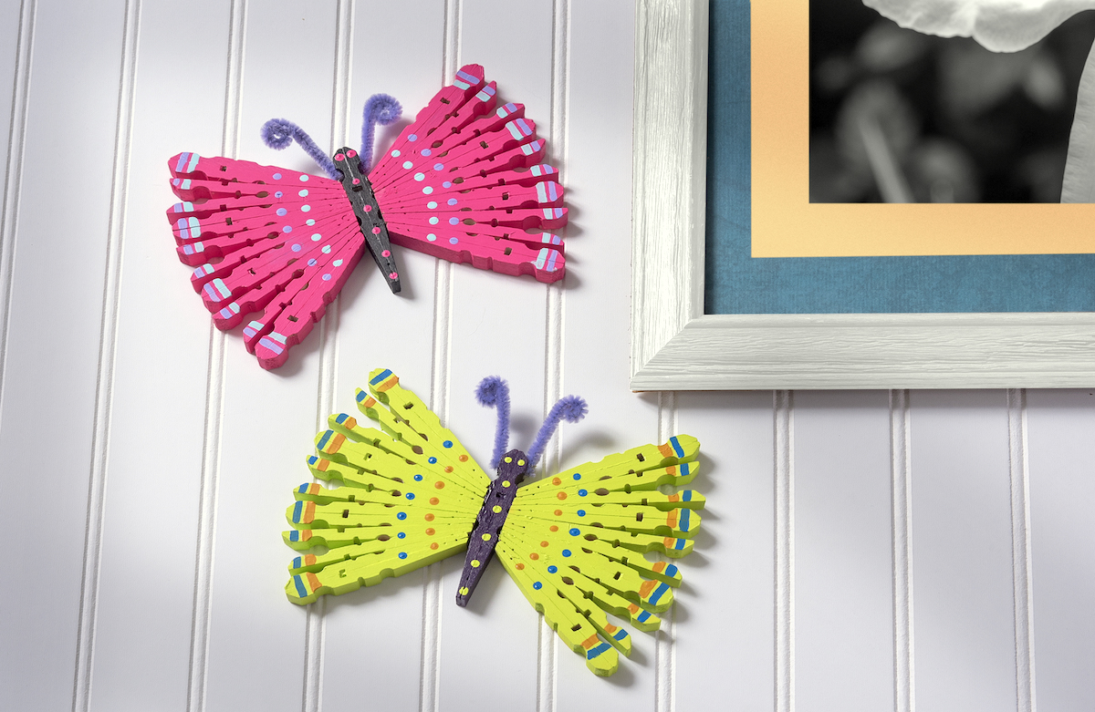 Clothespin butterfly craft