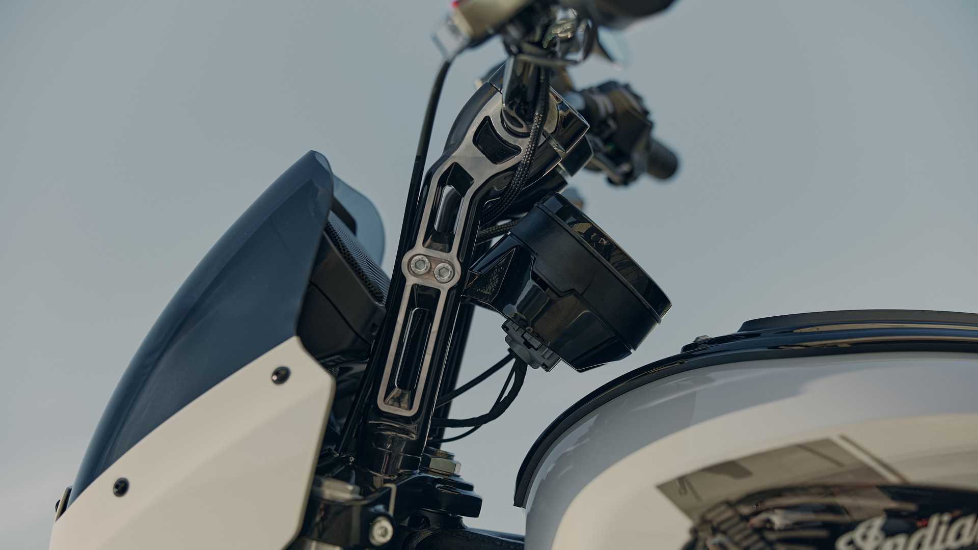 2026 Indian Sport Scout RT close-up shot of the bar risers