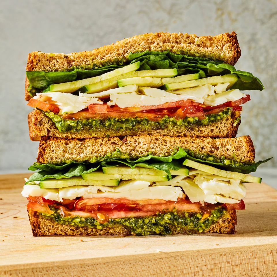 A recipe image of A recipe image of Veggie Pesto Sandwich.