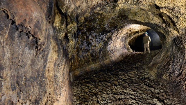 Unspoilt natural tunnels formed by a volcano