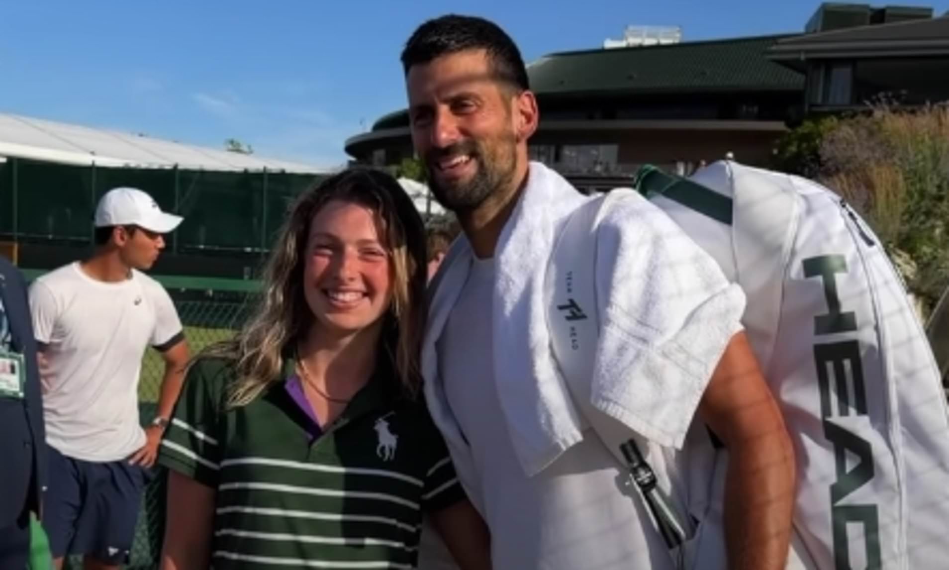 Watch the sweet moment Novak Djokovic reunites with Wimbledon ball girl he pranked on Centre Court