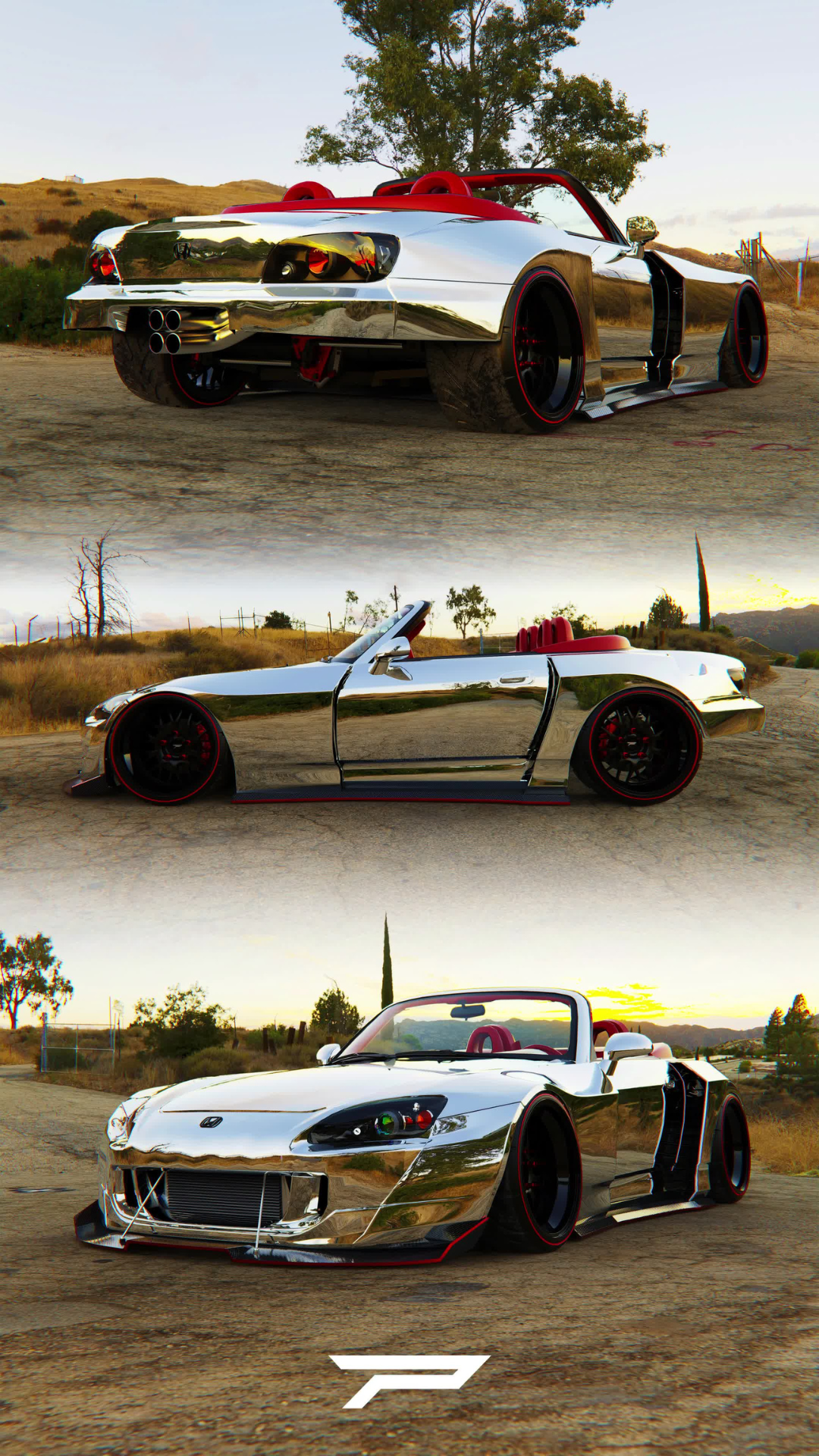 Custom Honda S2000 wide body 3D animation concept