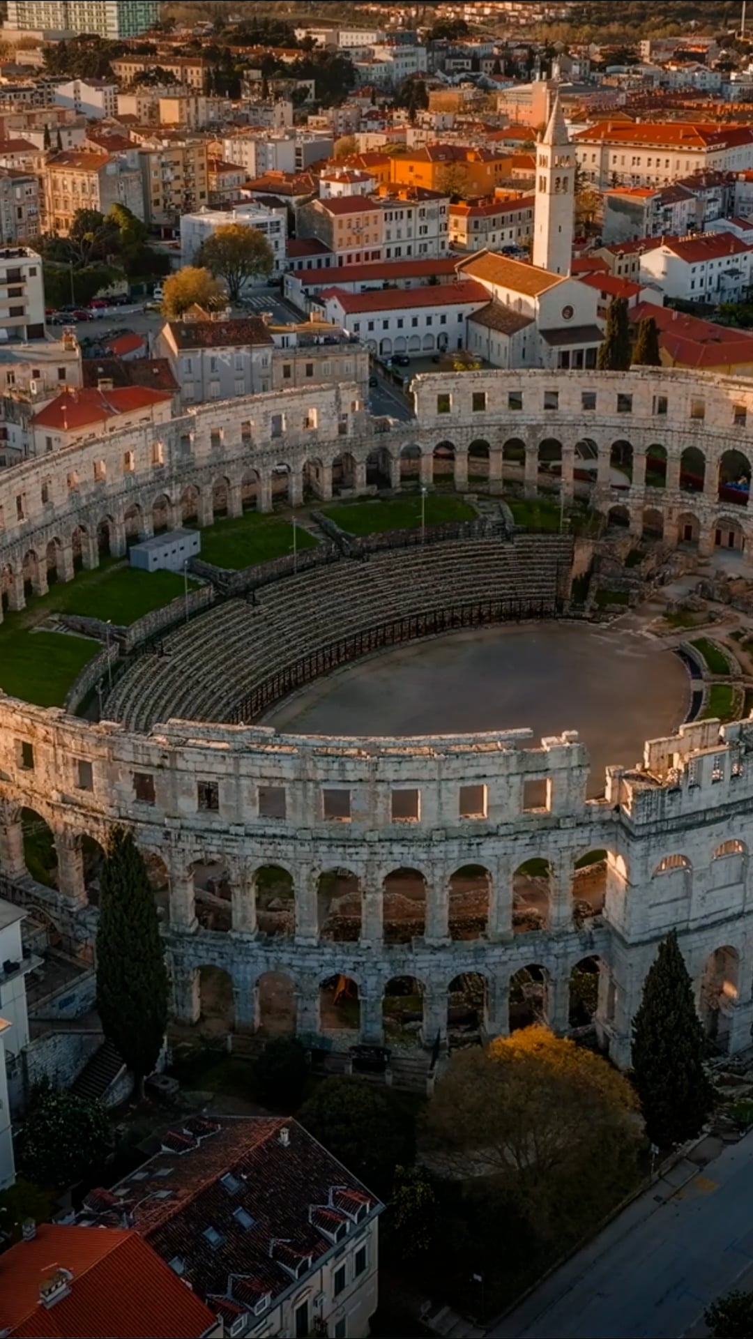 Pula, Croatia: Drone tour of the ancient amphitheater