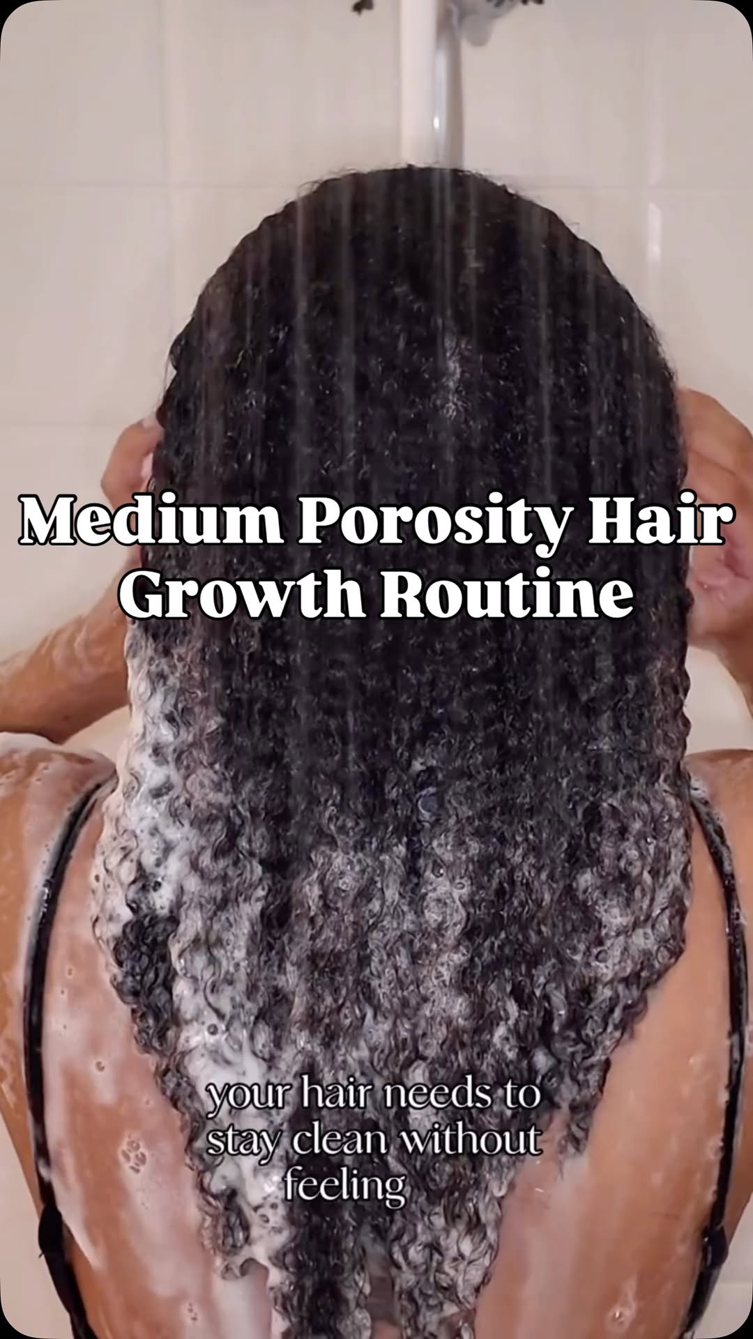 Medium porosity hair routine for stronger length retention