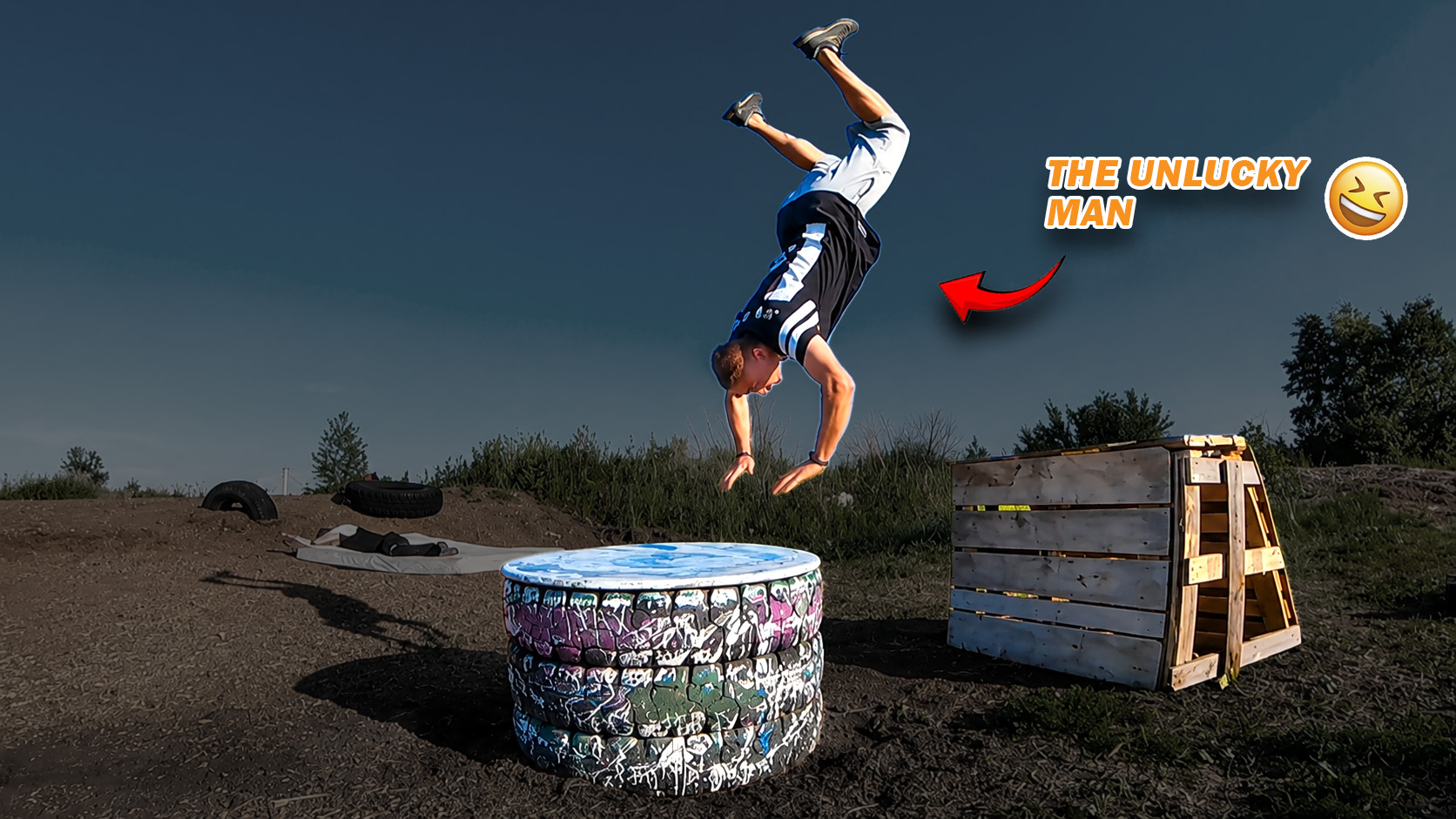 Parkour high jump trick in action