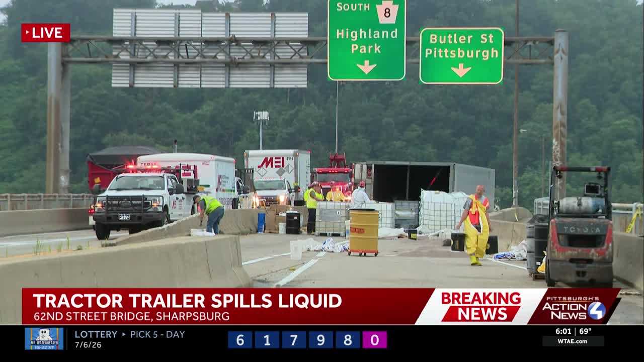 Bridge reopens after truck spills hazardous contents on road in Sharpsburg