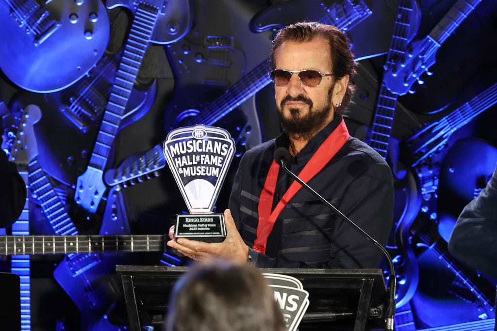 Ringo Starr speaks during the 2023 Musicians Hall of Fame Induction Ceremony where he was the Inaugural recipient of the Joe Chambers Musicians Legacy Award at Musicians Hall of Fame and Museum on September 24, 2023, in Nashville, Tennessee. (Photo by Terry Wyatt/Getty Images for ABA)