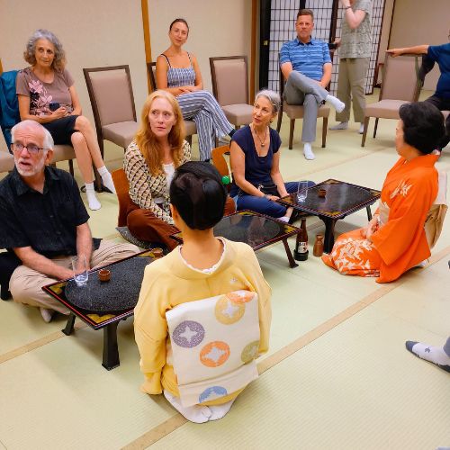 A conversation with a geisha in Japan
