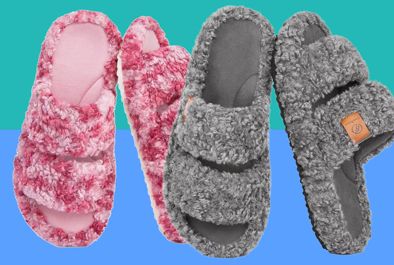 Stay cozy with ultra-soft fuzzy slippers for nearly half off
