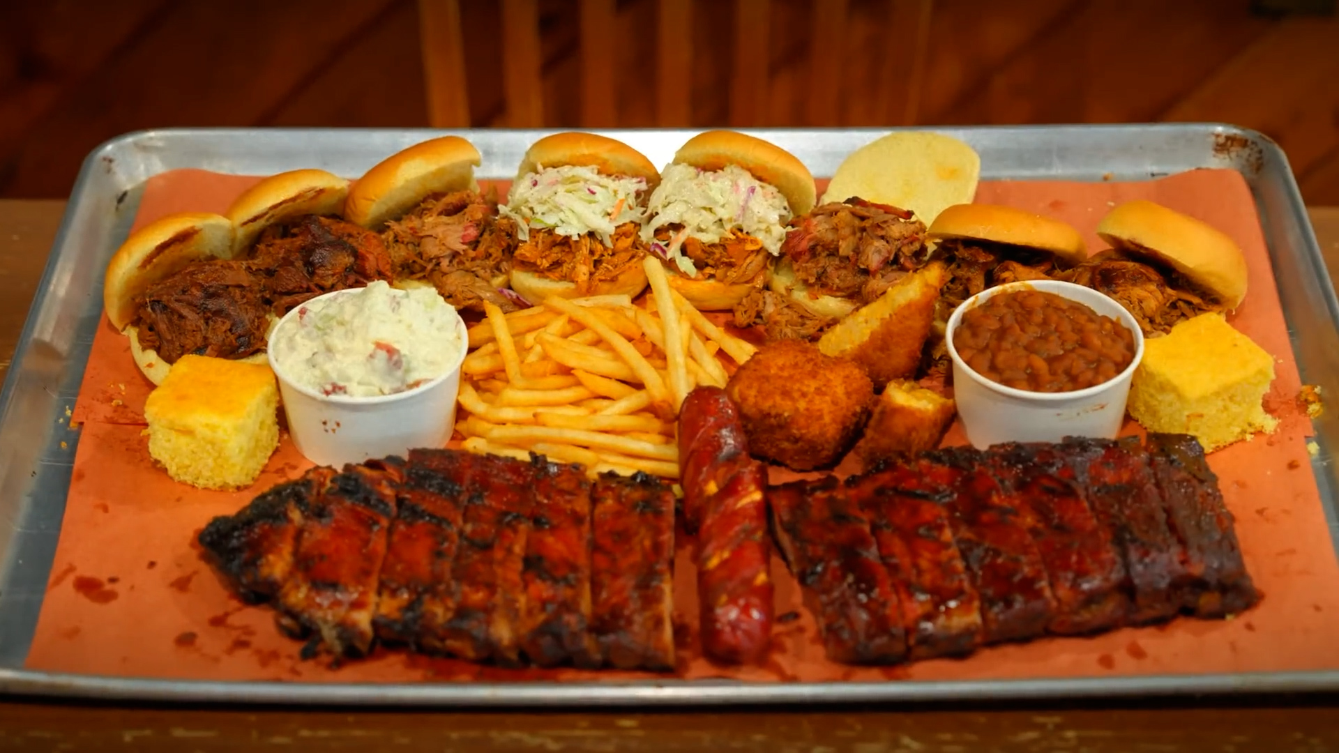 Man tries to finish an enormous BBQ feast in just 30 minutes