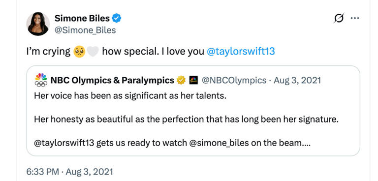 Simone Biles hits back at haters questioning invite to Taylor Swift and ...