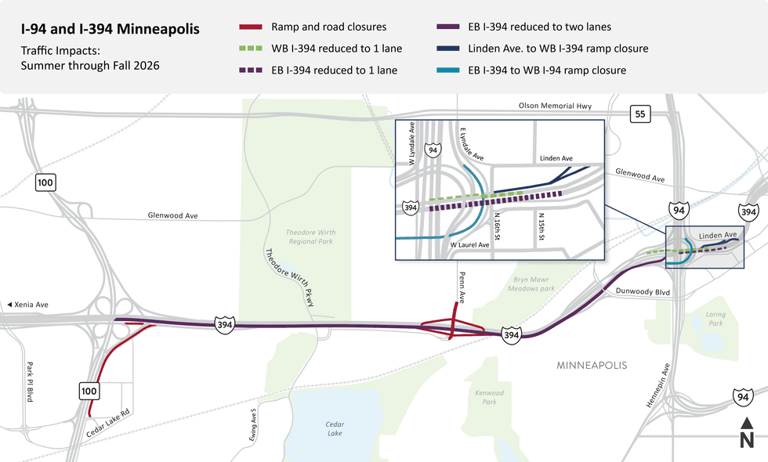 Wednesday, MnDOT reopens westbound 394 lanes and then closes the ...
