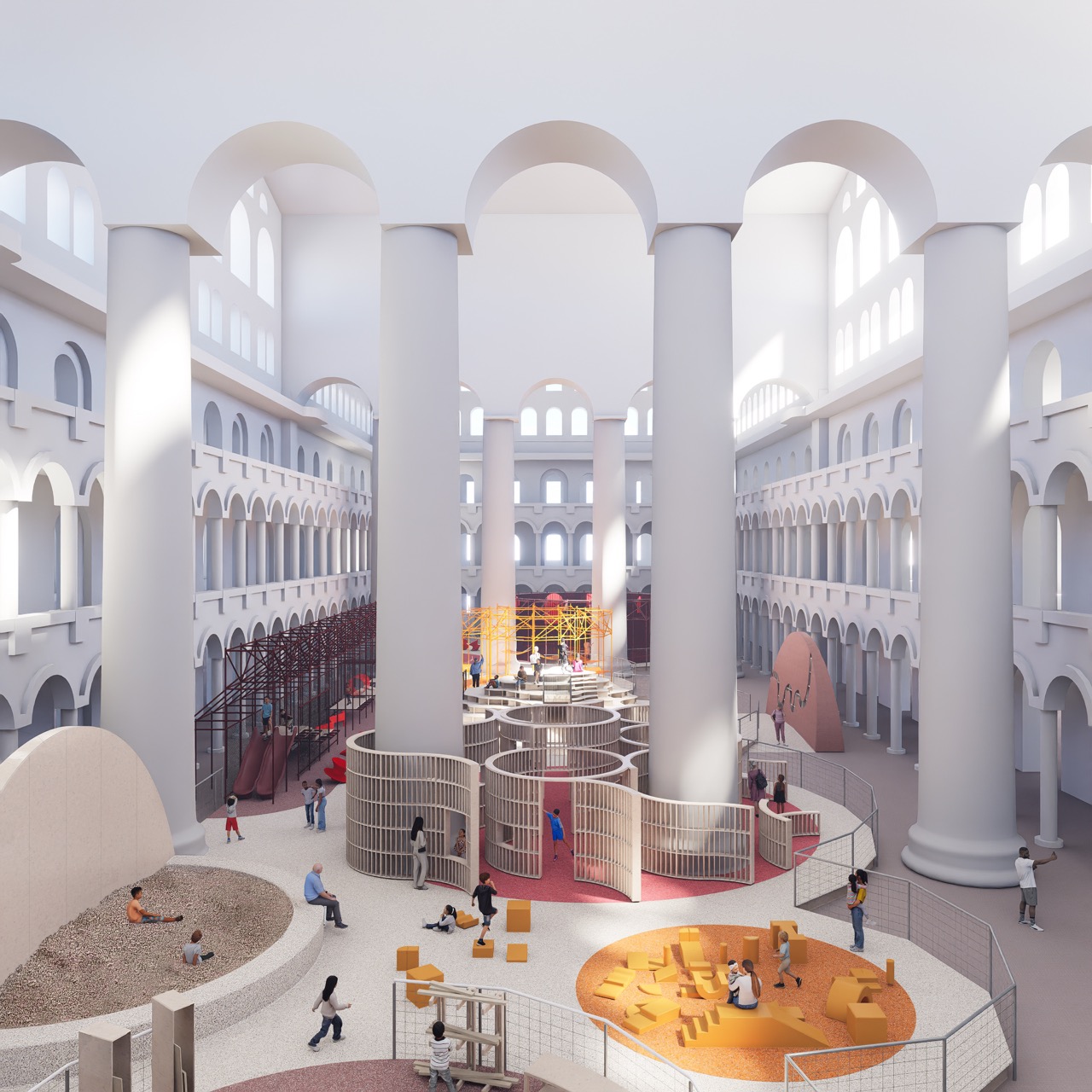 The playground at the National Building Museum: Awe-inspiring intergenerational play space now open