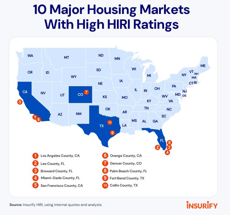 California dominates least insurable counties in the US as new map is ...