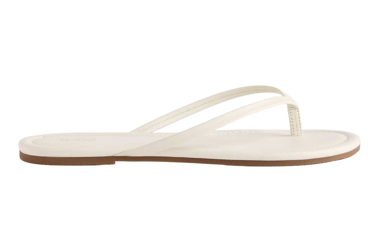 Italian Leather Flip Flops Bone