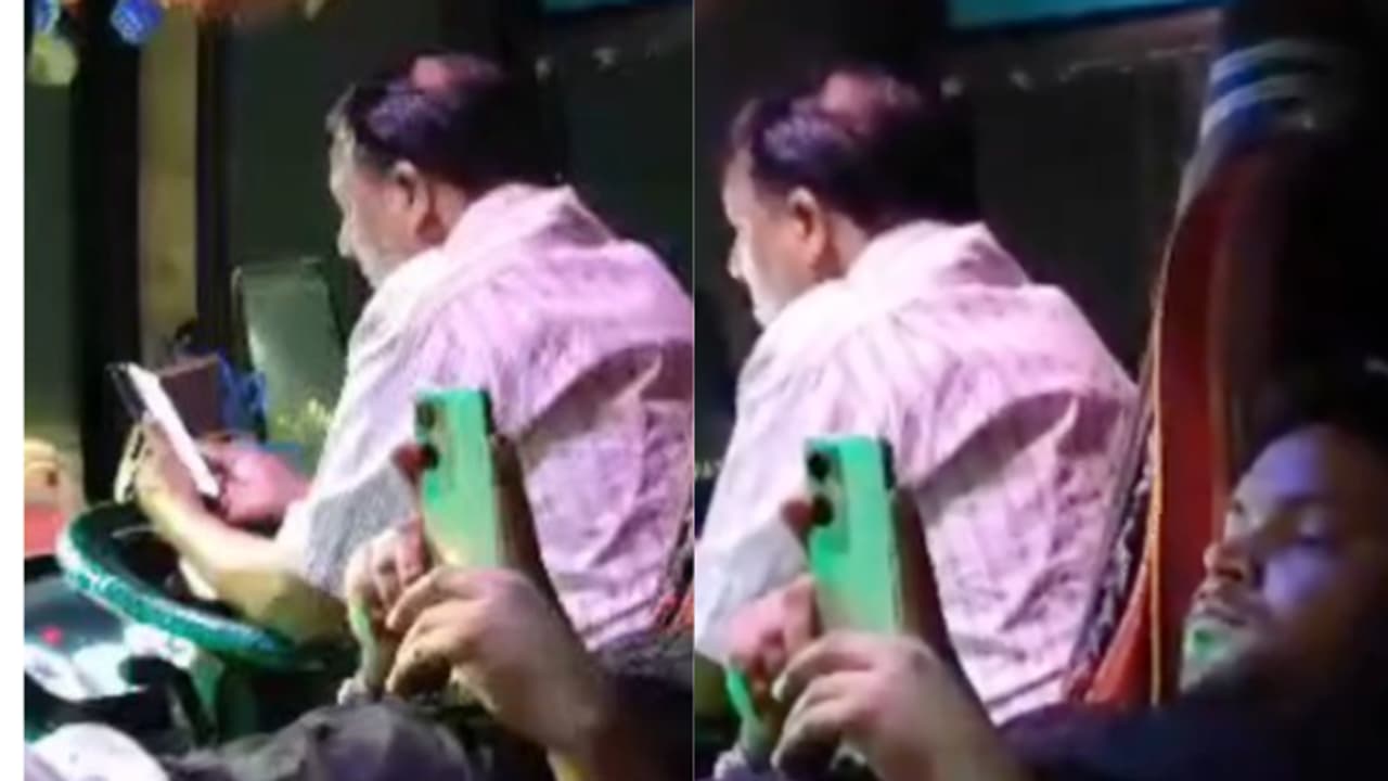 Viral video: Bus driver and conductor caught using phones as bus hits ...