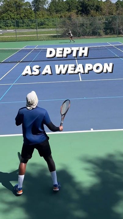 Using depth as a powerful weapon in tennis