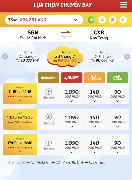 Xuất hiện vé máy bay giá 90.000 đồng/vé, chưa bao gồm thuế phí - Ảnh: CÔNG TRUNG