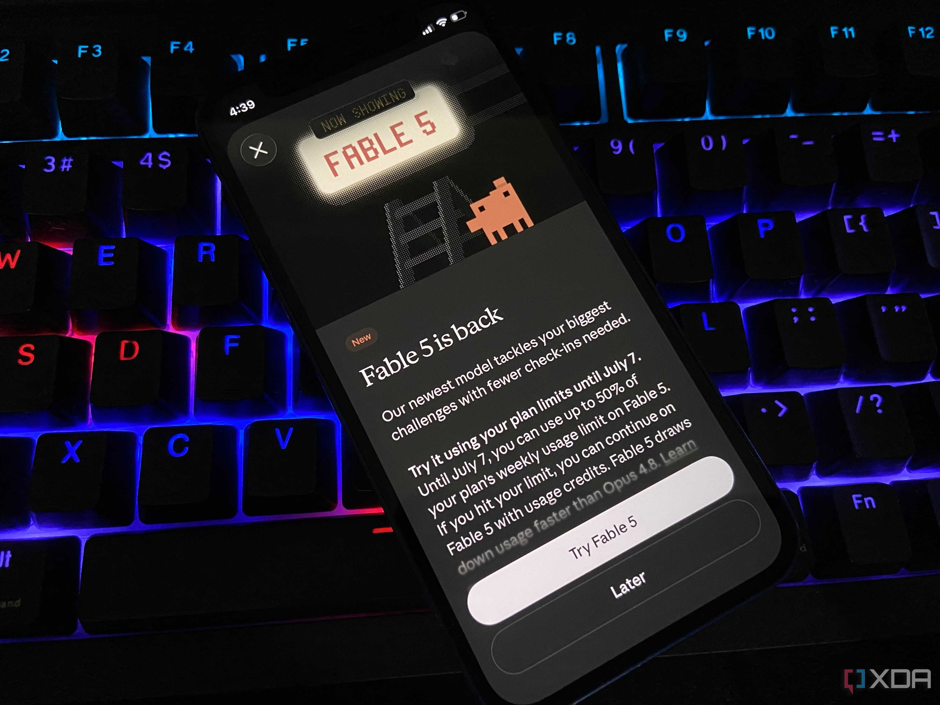 Claude Fable 5 on an iPhone.