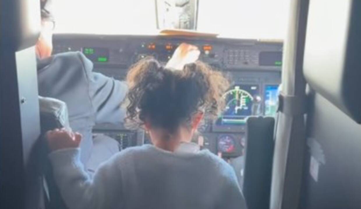 Priyanka Chopra shares Malti Marie's adorable cockpit moment; Jr. Chopra Jonas explores airplane during flight - VIDEO